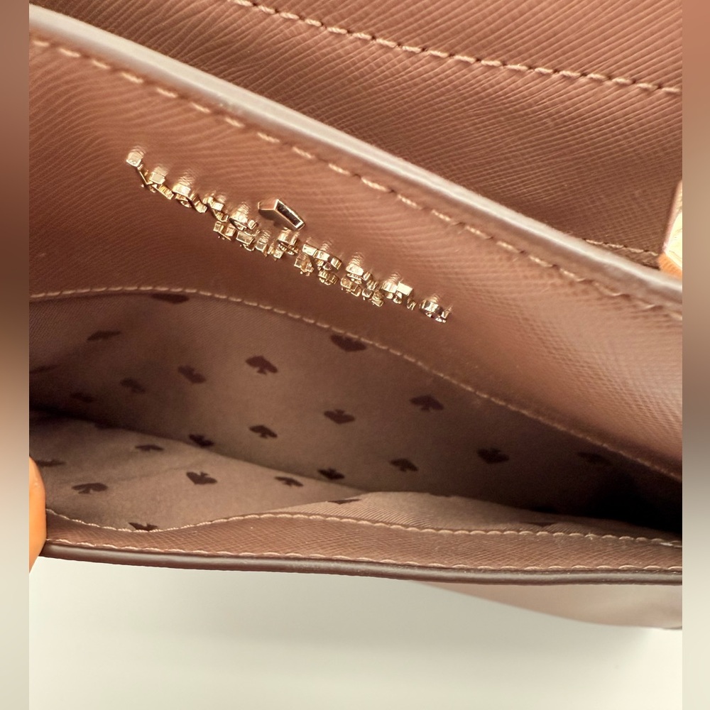 Kate Spade medium satchel Staci Brown Leather Handbag NWT - Picture 5 of 12